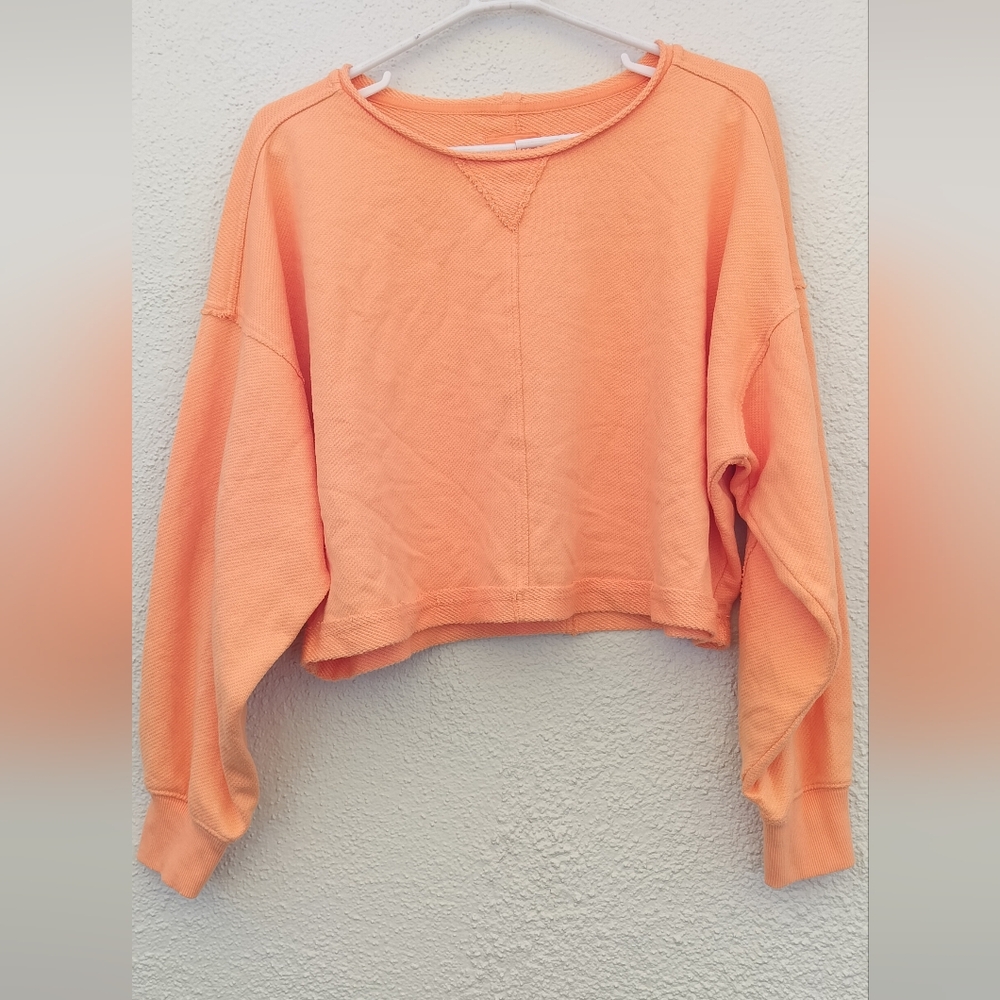 Peach Cropped Sweatshirt
